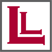Logo con lettere rosse stilizzate L e A su sfondo bianco