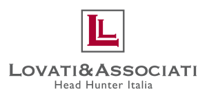 Logo Lovati&Associati con monogramma rosso e scritta Head Hunter Italia