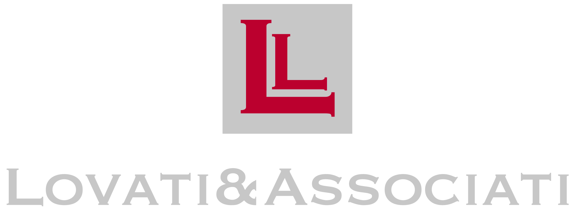 Logo Lovati Associati con monogramma rosso e scritta Lovati & Associati